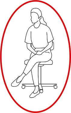 Opereeritud jala viimine üle keha keskjoone ehk istumine jalg üle põlve.