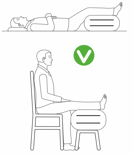 A drawing of a person lying on a chair Description automatically generated