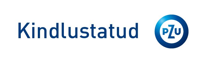 PZU sinine logo tekstiga Kindlustatud