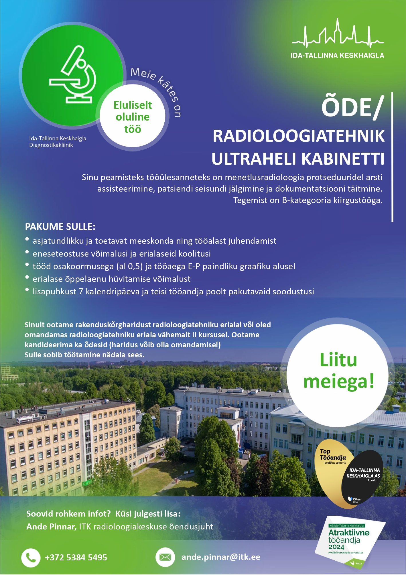 Õde/radioloogiatehnik ultraheli kabinetti