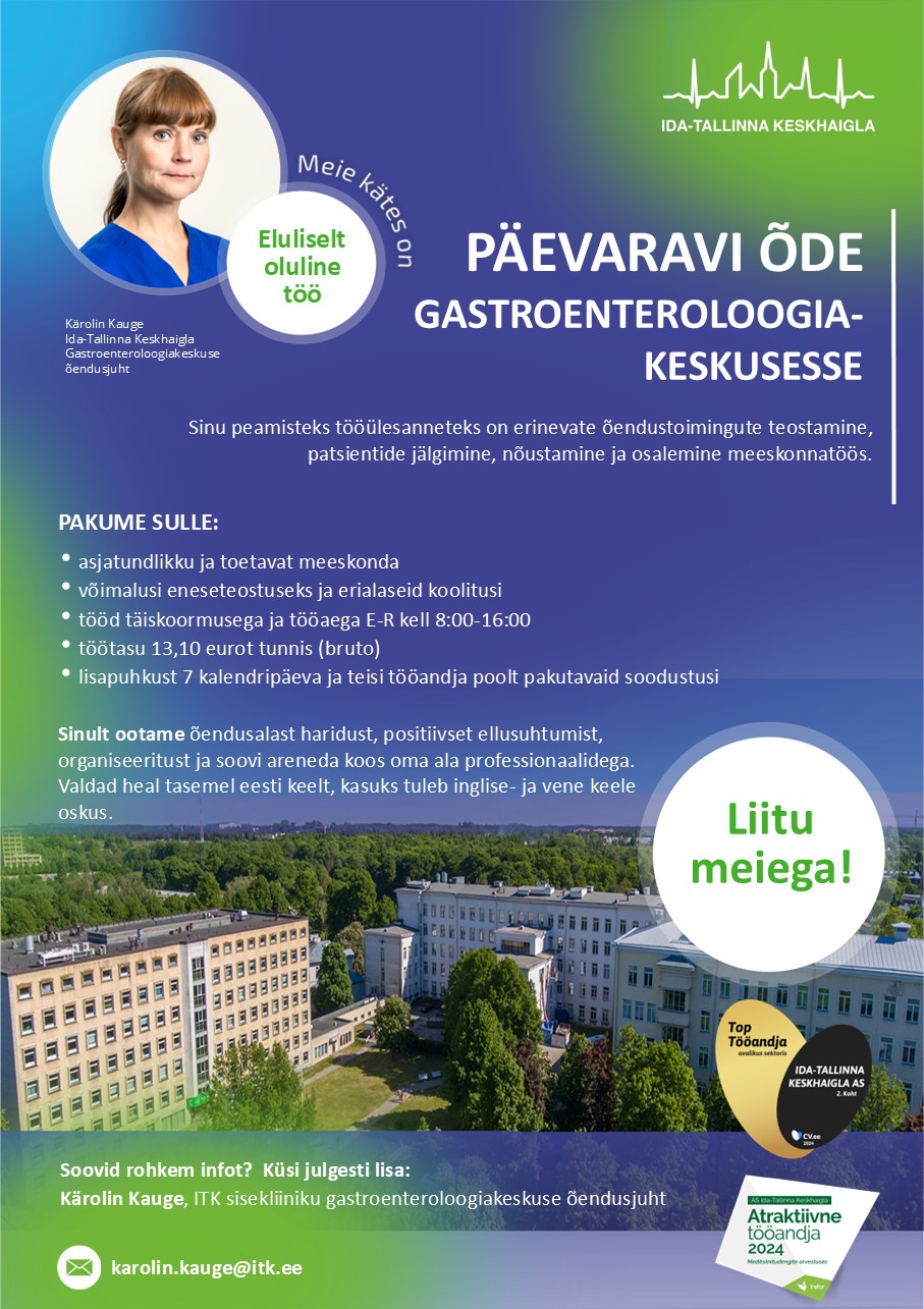 Päevaravi õde gastroenteroloogiakeskusesse