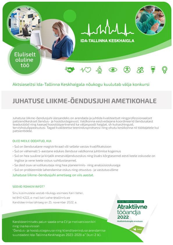 Tööpakkumine: juhatuse liige-õendusjuht